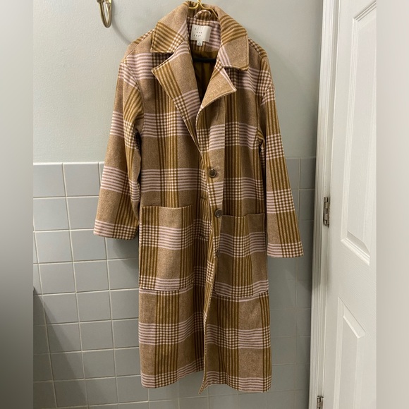 A New Day Target Pea Plaid Coat in Light Pink & Brown (M) - Picture 5 of 11